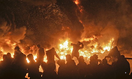 Fire protest Kiev